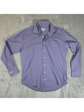 Peter Millar Dress Shirt Mens Large Blue Business Office Casual Travel Preppy